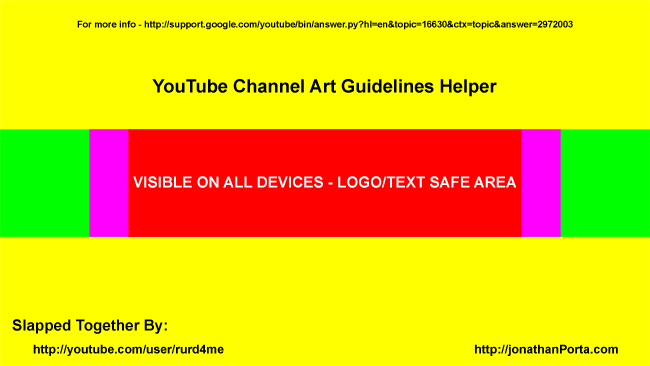 My Youtube Channel Art Template as a PNG Small